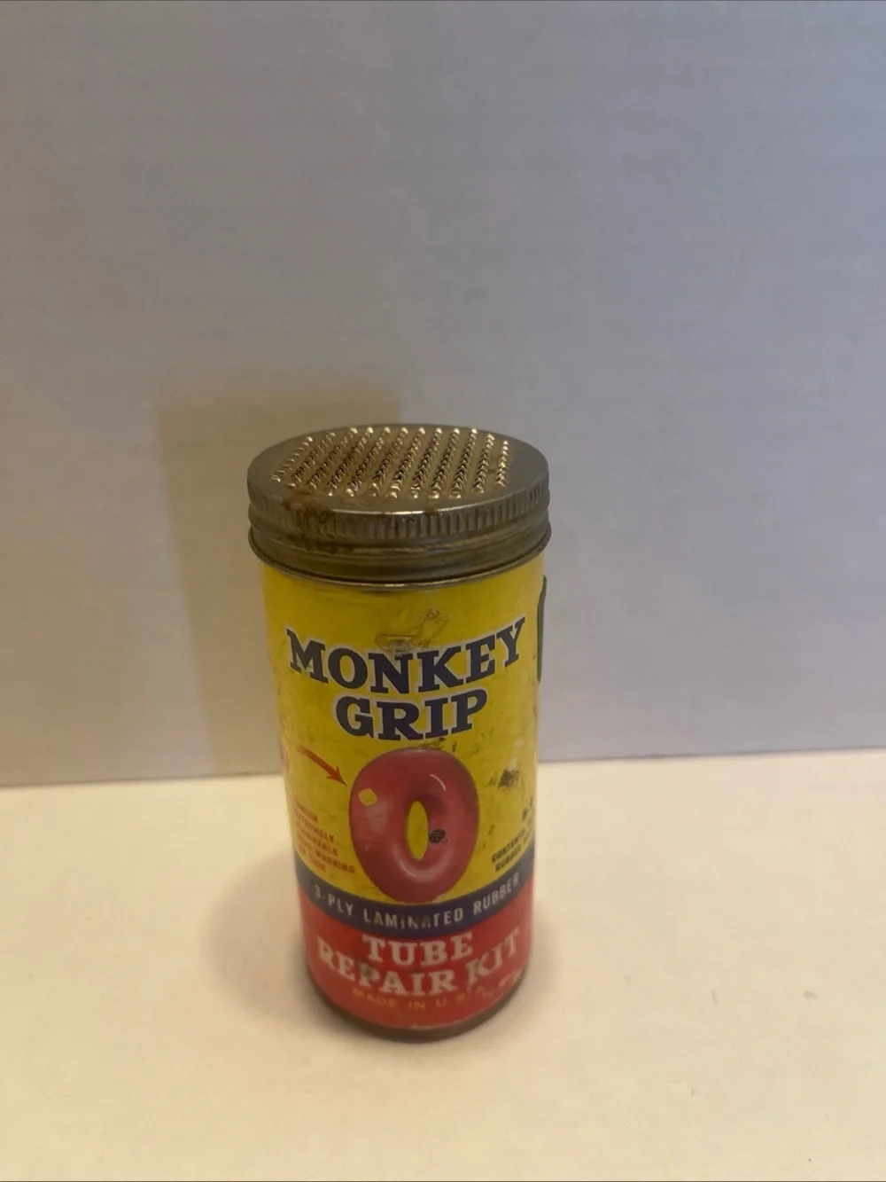Monkey Grip Yellow & Red tin & Tube Repair Kit w/contents